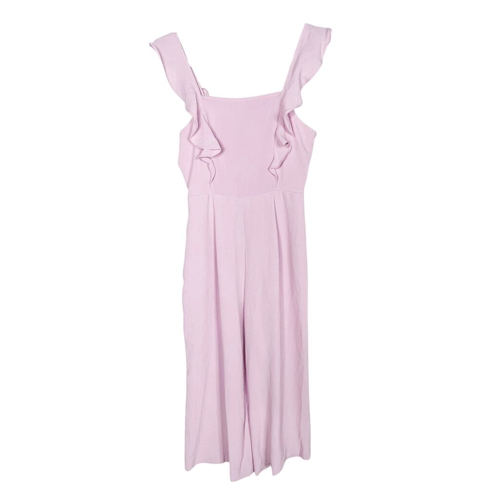 New BCBGeneration Small S Orchid Purple Gabbi Tie Back Ruffle Sleeve Jumpsuit